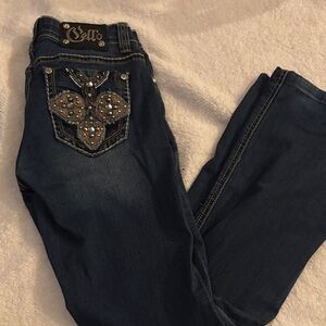 Cello Women's Dark Blue Embellished Skinny Jeans